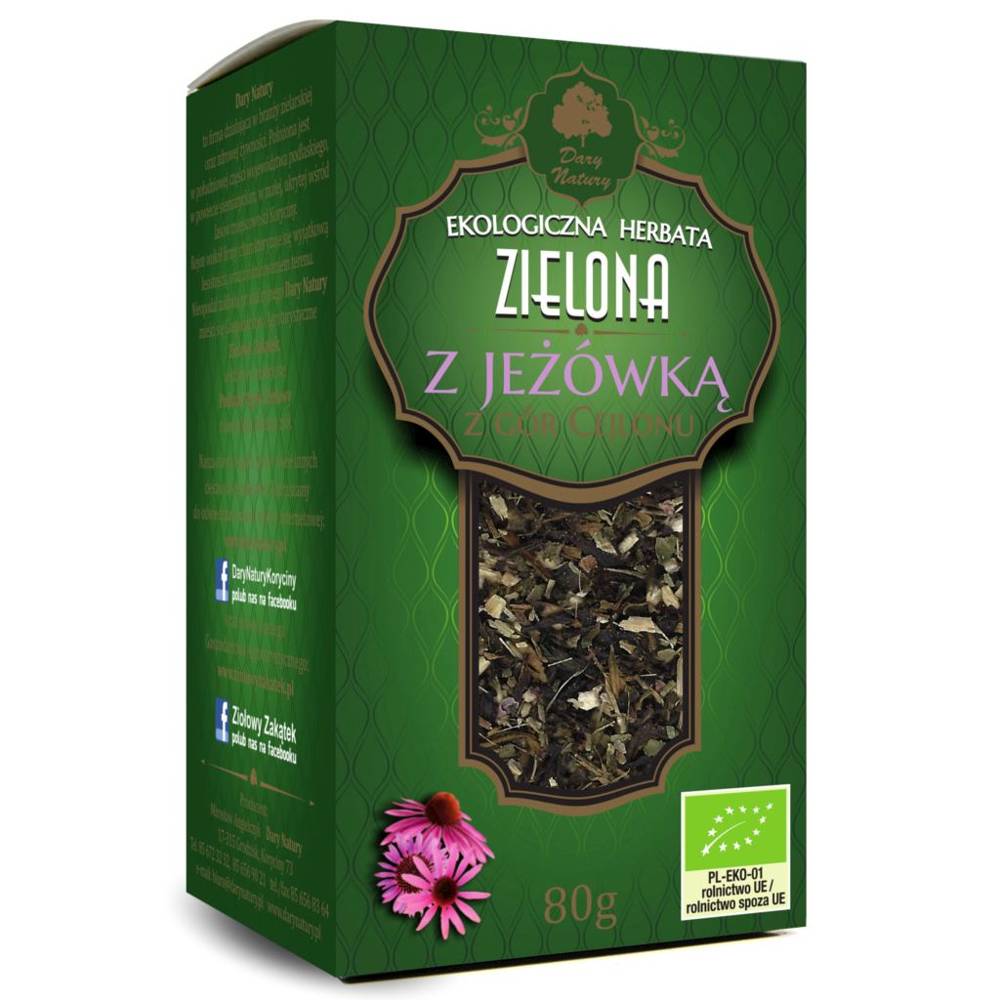 Herbata zielona z jeżówką liściasta BIO 80g - Dary Natury