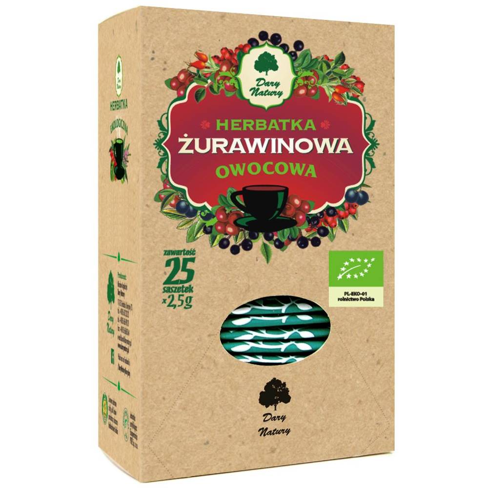 Herbata żurawinowa BIO (25x2,5g) - Dary Natury