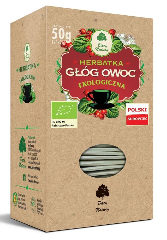 Herbatka owoc głogu BIO (25x2g) 50g - Dary Natury