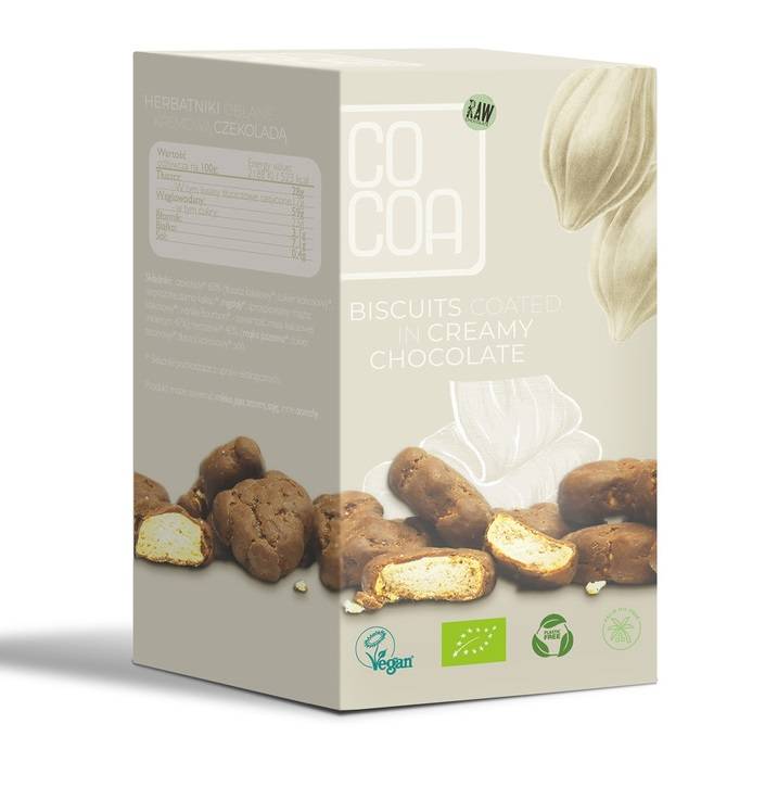 Herbatniki mini w czekoladzie creamy Bio 80g - Cocoa Outlet 