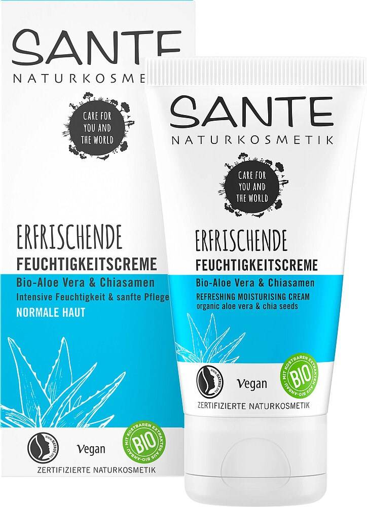 KREM DO TWARZY ODŚWIEŻAJĄCO - NAWILŻAJĄCY ALOES I NASIONA CHIA ECO 50 ml - SANTE