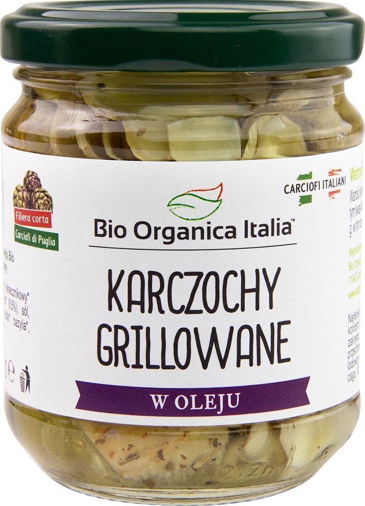 Karczochy grillowane w oleju Bio 190 g (słoik) - Bio Organica Italia