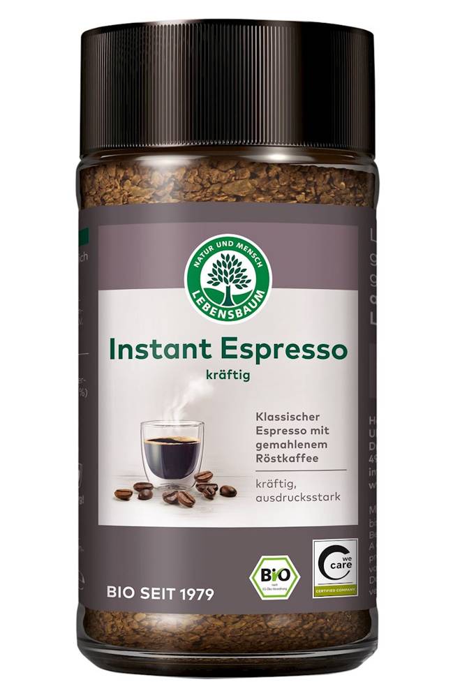 Kawa rozpuszczalna liofilizowana robusta  espresso 100 % BIO 100 g - LEBENSBAUM