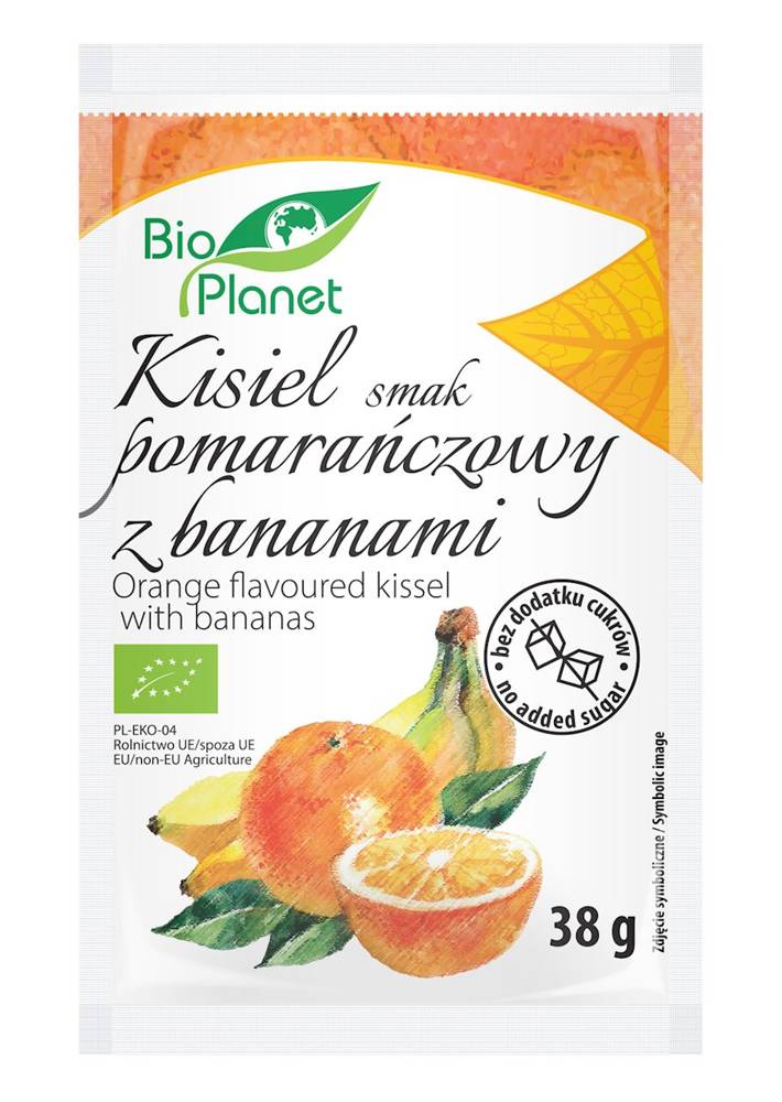 Kisiel o smaku pomarańczowym z bananami BIO 38g - Bio Planet