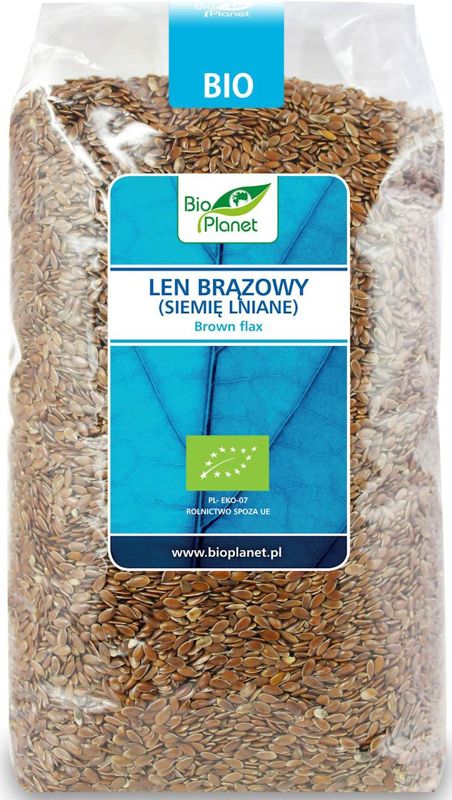 Len brązowy (siemię lniane) Bio 1kg - Bio Planet