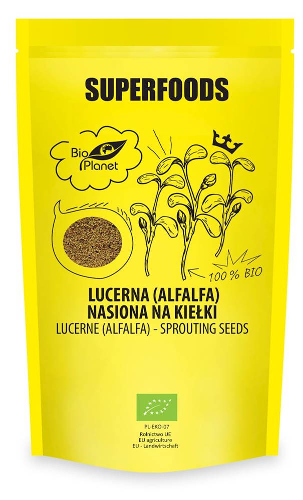Lucerna (Alfalfa) - nasiona na kiełki 200g - Bio Planet 