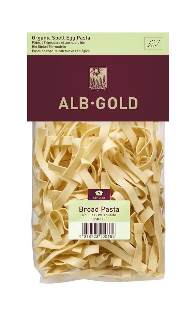 MAKARON (ORKISZOWY JAJECZNY) WSTĄŻKA BIO 250 g - ALB-GOLD