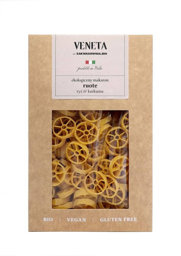 MAKARON (RYŻOWY Z KURKUMĄ) DLA DZIECI RUOTE BEZGLUTENOWY BIO 250 g - DELIKATNA (ZAKWASOWNIA,VENETA)