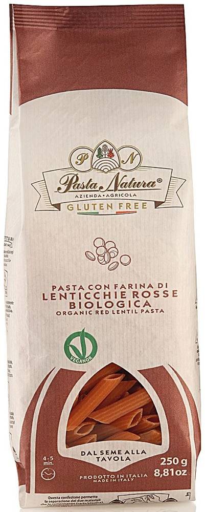 Makaron (z soczewicy czerwonej) penne bezglutenowy BIO 250g - Pasta Natura