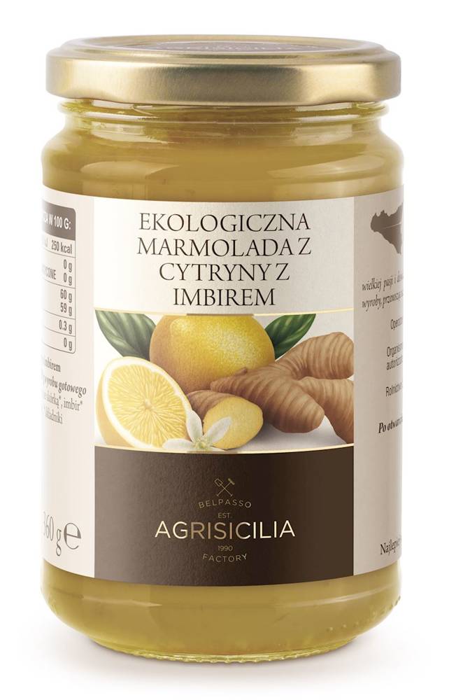 Marmolada z cytryn z imbirem Bio 360g - Agrisicilia