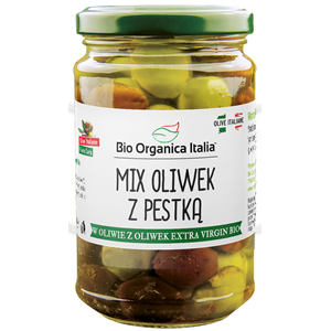 Mix oliwek z pestką w oleju BIO 280 g (SŁOIK) - BIO ORGANICA ITALIA