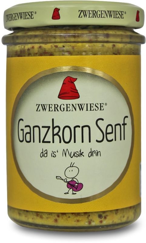 Musztarda z całymi ziarnami bezglutenowa BIO 160ml - Zwergenwiese