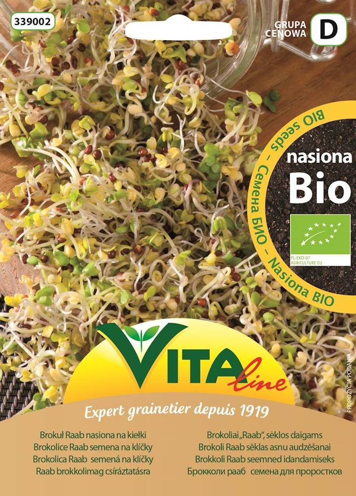 Nasiona brokułu raab na kiełki BIO 20g - Vita Line