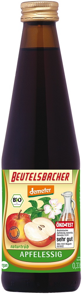 Ocet  jabłkowy 5 % niefiltrowany Demeter Bio 330 ml - Beutelsbacher