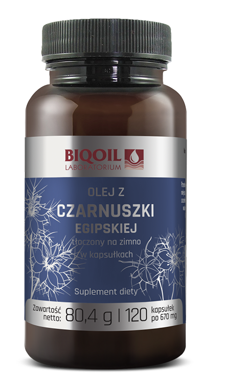 Olej z czarnuszki egipskiej tłoczony na zimno 120 kapsułek (670 mg) - Blooil