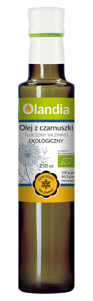 Olej z czarnuszki tłoczony na zimno Bio 250 ml - Olandia