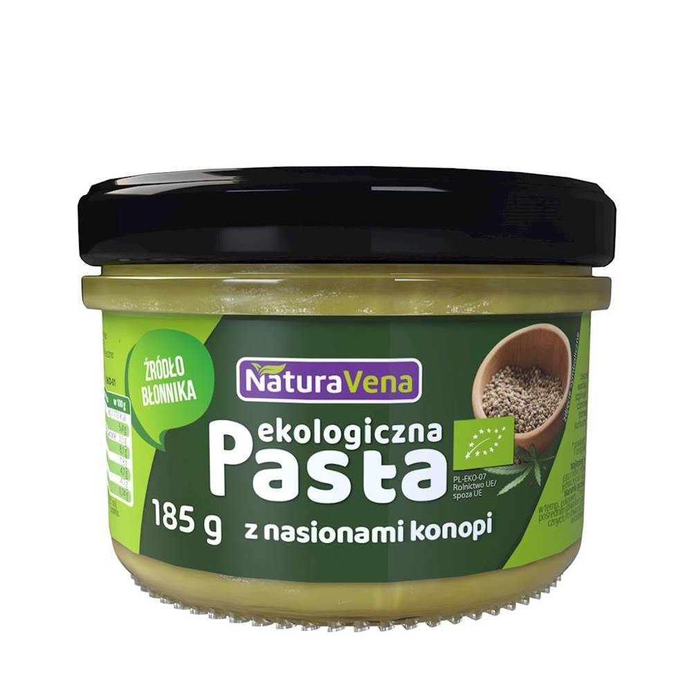 Pasta z nasion konopi z ciecierzycą i szpinakiem Bio 185 g - Naturvena