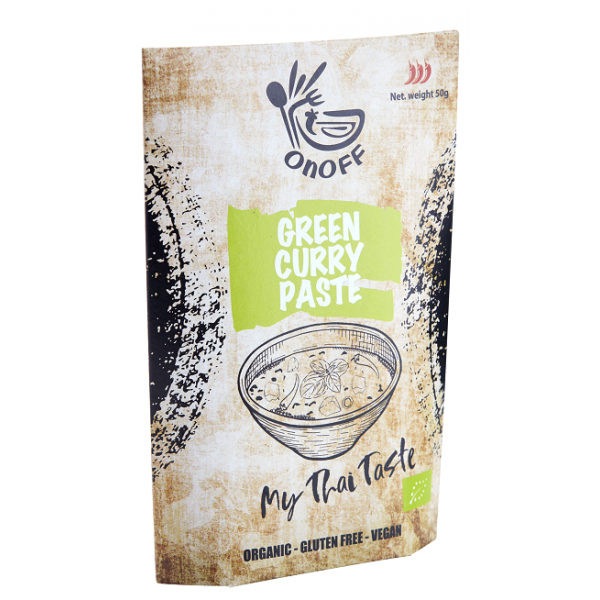 Pasta zielone curry bezglutenowa Bio 50g (saszetka) - Onoff Spices