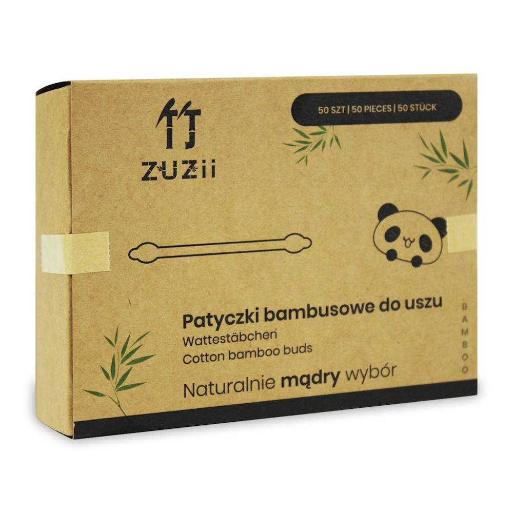 Patyczki higieniczne bambusowe z bawełną dla dzieci 50szt - Zuzii