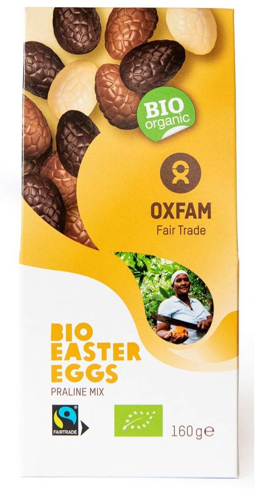 Praliny czekoladowe - jajka wielkanocne mix fair trade BIO 160 g - OXFAM (PRODUKT SEZONOWY)
