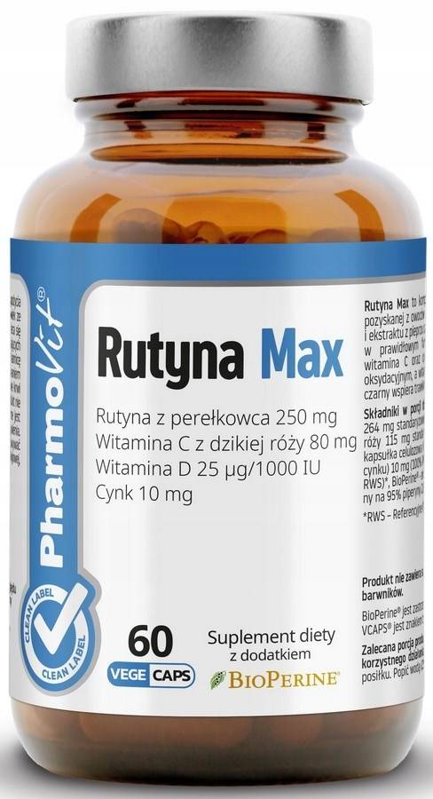 RUTYNA MAX BEZGLUTENOWA 60 KAPSUŁEK 31,5 g - PHARMOVIT (CLEAN LABEL)