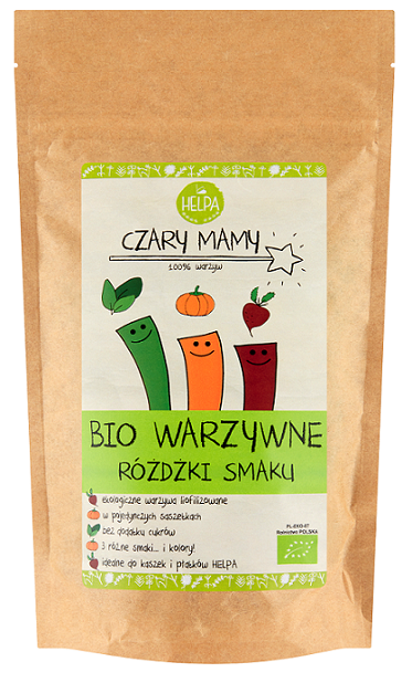 Różdżki smaku warzywne ( liofilizowane warzywa) BIO (9 x 2 g) 18 g - Helpa