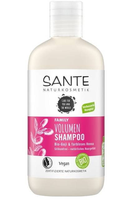 Szampon do włosów zwiększających objętość jagody goji i bezbarwna henna 250ml - Sante