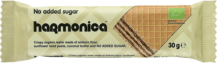 Wafelek z kremem mleczno - kakaowym niska zawartość cukrów BIO 30 g - HARMONICA