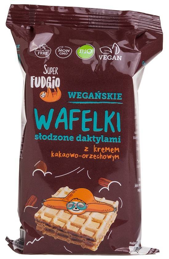 Wafelki z kremem kakaowo - orzechowym słodzone daktylami Bio (4 x 30 g) 120 g - ME GUSTO (Super Fudgio)