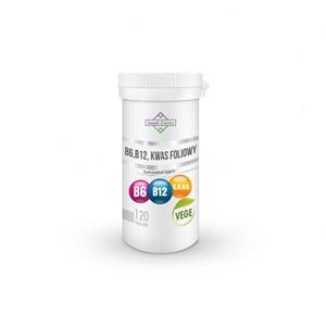 Witamina B6 + B12 + Kwas foliowy 120 kapsułek (18 mg +100 mcg + 600 mcg) - Soul farm