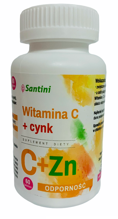 Witamina C + cynk 60 tabletek - Santini