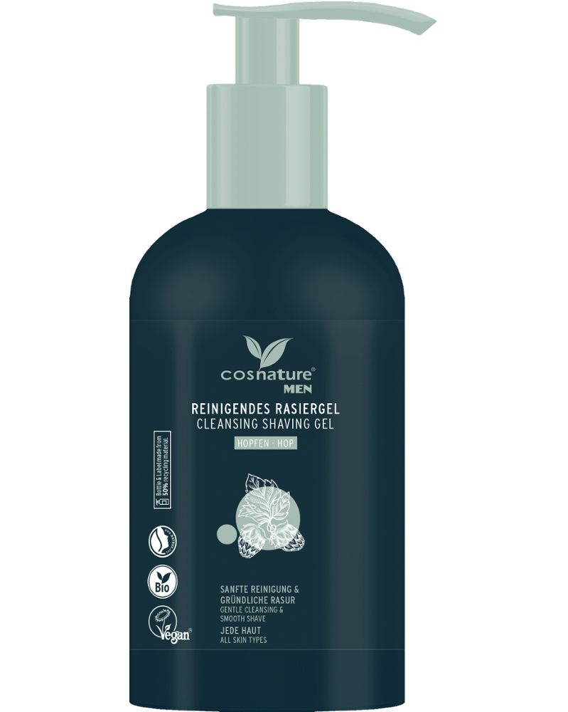 ŻEL DO GOLENIA OCZYSZCZAJĄCY DLA MĘŻCZYZN WYCIĄG Z SZYSZEK CHMIELU ECO 200 ml - COSNATURE
