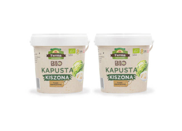 Zestaw 2x Bio kapusta kiszona niepasteryzowana 5kg wiadro