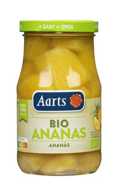 Ananas kawałki w lekkim syropie BIO 350g(190g) (słoik) - Aatrs