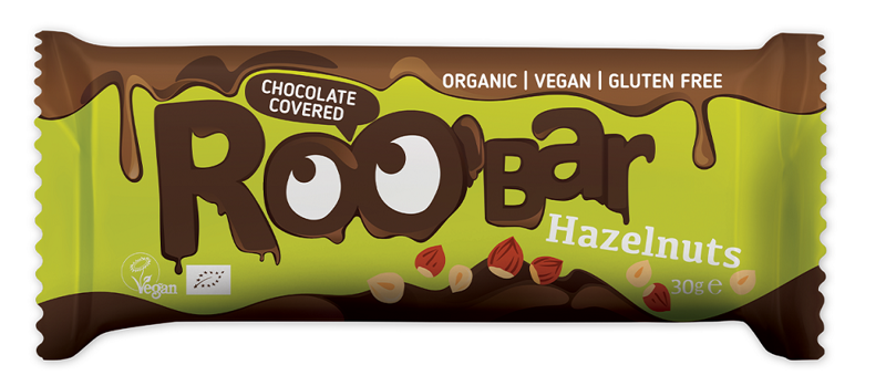 BATON Z ORZECHAMI LASKOWYMI W POLEWIE Z GORZKIEJ CZEKOLADY BEZGLUTENOWY BIO 30 g - SMART ORGANIC (ROOBAR)