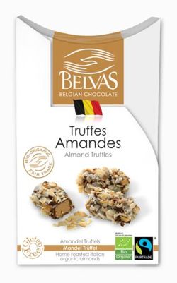 Belgijskie czekoladki Truffle z migdałami bezglutenowe fair trade BIO 100g - Belvas