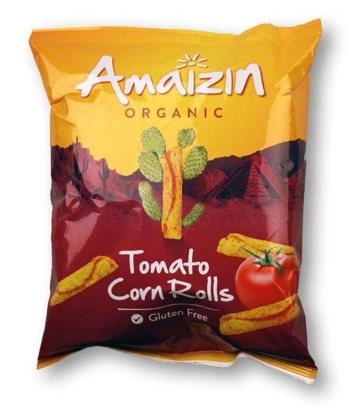 Chipsy kukurydziane o smaku pomidorowym Bio 75 g - Amaizin