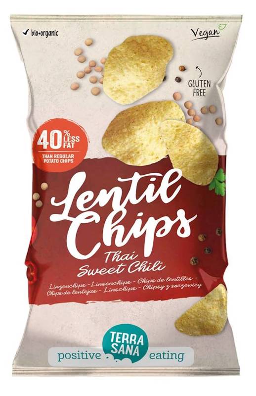 Chipsy z soczewicy o smaku tajskiego słodkiego chili BIO 75g - Bio Organic