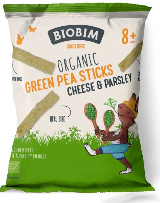 Chipsy z zielonego groszku serowo - pietruszkowego z witaminą B1 BIO 25g - Biobim