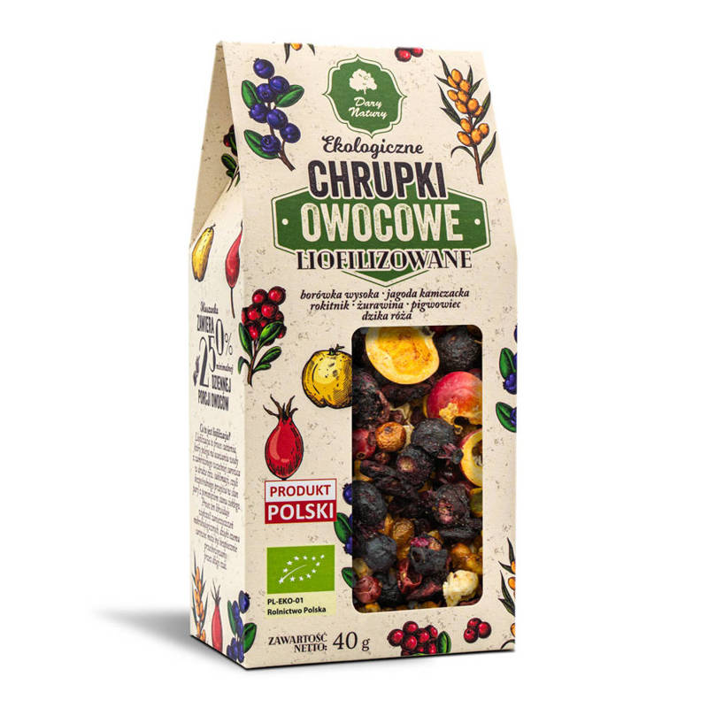 Chrupki owocowe lifilizowane Bio 40 g - DARY NATURY