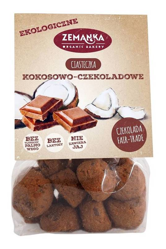 Ciastka kokosowo - czekoladowe BIO 100g - Zemanka 