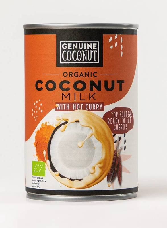 Coconut milk curry - napój kokosowy z curry (17 % tłuszczu) bezglutenowy BIO 400 ml (puszka) - GENUINE COCONUT