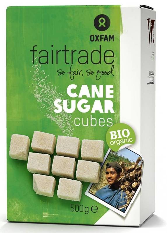 Cukier trzcinowy w kostkach  Fair Trade Bio 500g - Oxfam