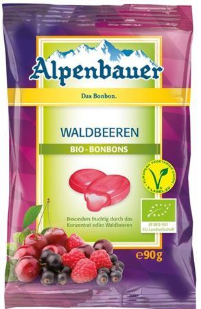 Cukierki z nadzieniem o smaku owoców leśnych vegan Bio 90g -Alpenbauer