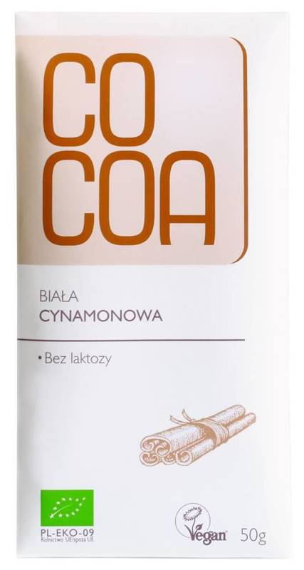 Czekolada biała cynamonowa BIO 50g -  Cocoa