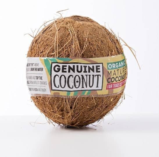 Dojrzały kokos ekologiczny (około 0,30 kg) - Genuine Coconut