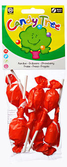 Ekologiczne lizaki okrągłe o smaku truskawkowym bezglutenowe (7x10g) - Candy Tree