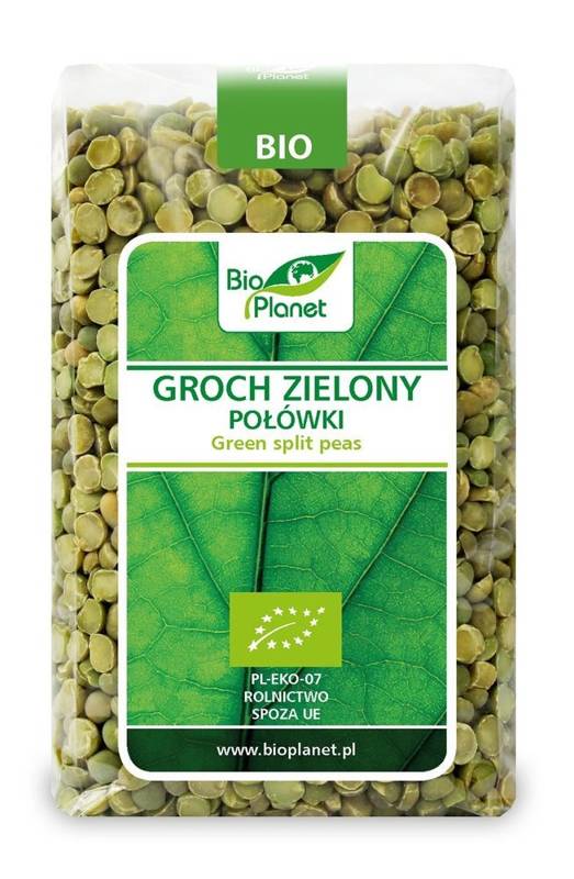 Groch zielony połówki BIO 500 g - Bio Planet