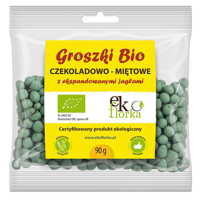 Groszki czekoladowo - miętowe BIO 90g - Eko Florka