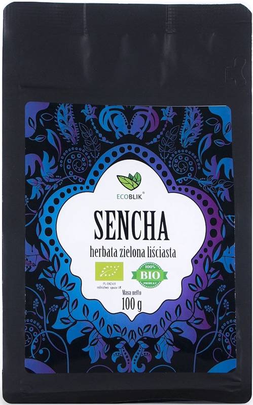 HERBATA ZIELONA LIŚCIASTA SENCHA BIO 100 g – ECOBLIK